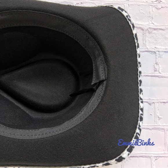 New Houndstooth Wide Brim Fedora Style Panama Black & White Hat ~ Alabama Bama main image 11
